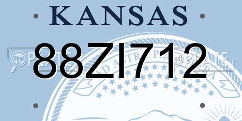 88ZI712 Kansas License Plate