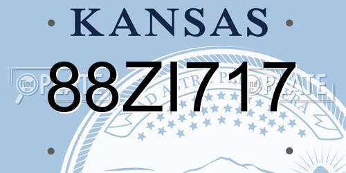 88ZI717 Kansas License Plate