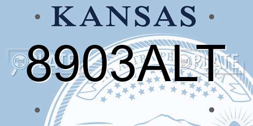 8903ALT Kansas License Plate