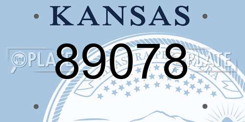 89078 Kansas License Plate