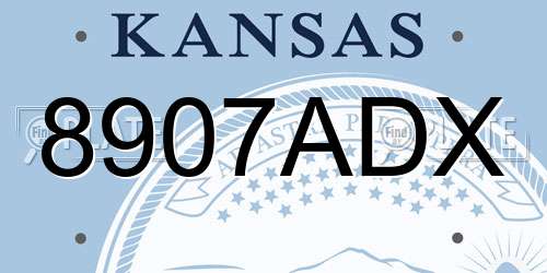 8907ADX Kansas License Plate