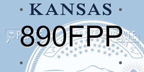 890FPP Kansas License Plate