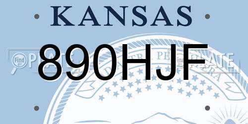 890HJF Kansas License Plate