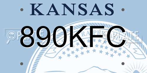 890KFC Kansas License Plate