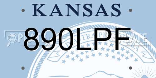 890LPF Kansas License Plate