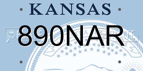 890NAR Kansas License Plate