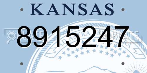 8915247 Kansas License Plate