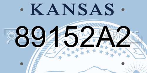 89152A2 Kansas License Plate