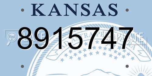 8915747 Kansas License Plate