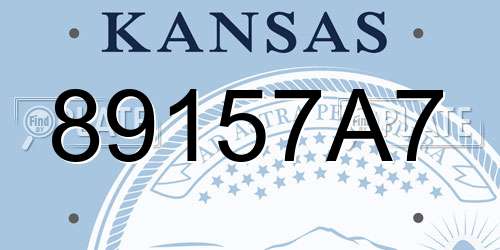 89157A7 Kansas License Plate