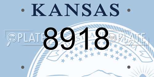 8918 Kansas License Plate