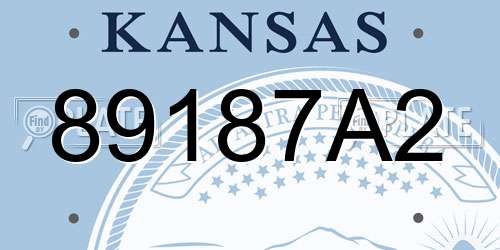 89187A2 Kansas License Plate