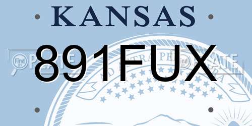 891FUX Kansas License Plate