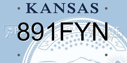 891FYN Kansas License Plate