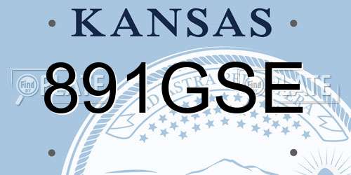 891GSE Kansas License Plate
