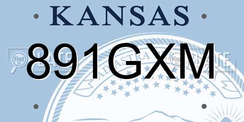 891GXM Kansas License Plate