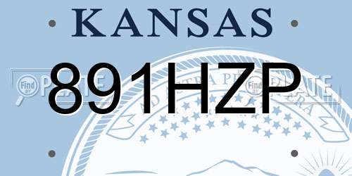 891HZP Kansas License Plate