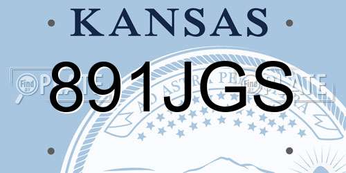 891JGS Kansas License Plate