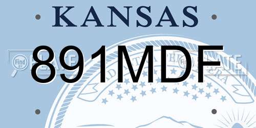 891MDF Kansas License Plate