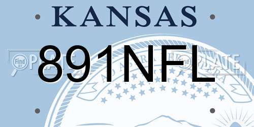 891NFL Kansas License Plate
