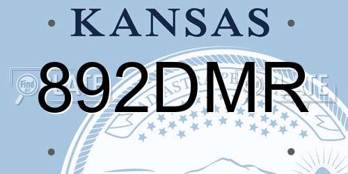 892DMR Kansas License Plate