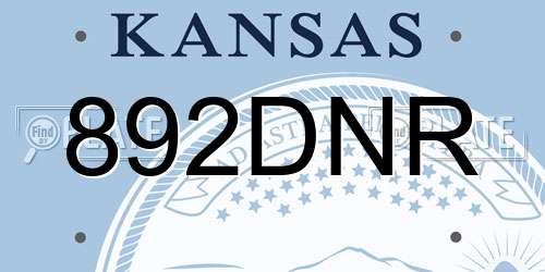 892DNR Kansas License Plate
