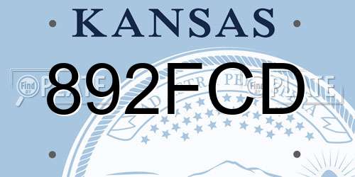 892FCD Kansas License Plate
