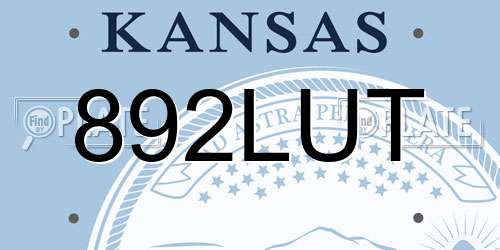 892LUT Kansas License Plate