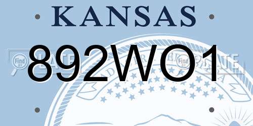 892WO1 Kansas License Plate