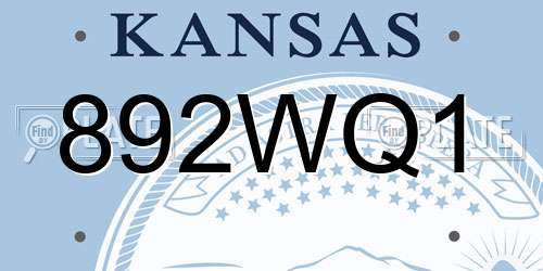 892WQ1 Kansas License Plate