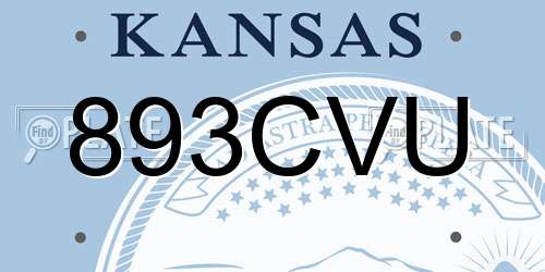 893CVU Kansas License Plate