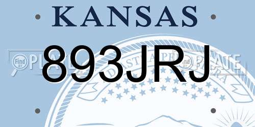 893JRJ Kansas License Plate