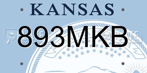893MKB Kansas License Plate