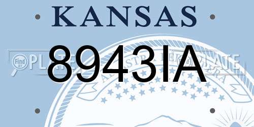 8943IA Kansas License Plate