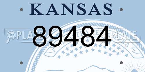 89484 Kansas License Plate