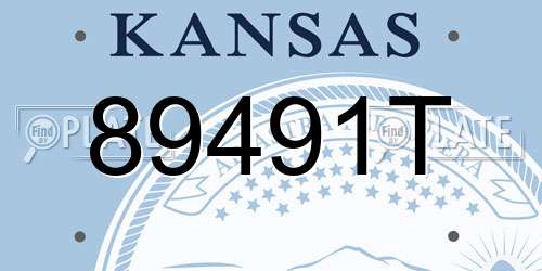 89491T Kansas License Plate