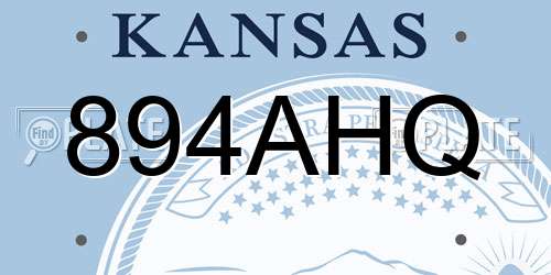 894AHQ Kansas License Plate