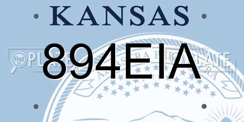 894EIA Kansas License Plate