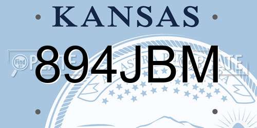 894JBM Kansas License Plate