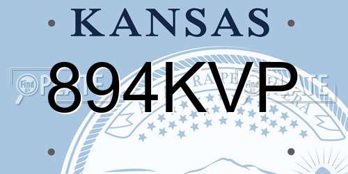 894KVP Kansas License Plate
