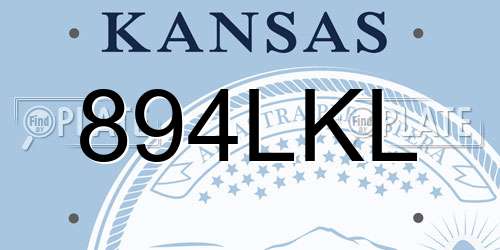 894LKL Kansas License Plate