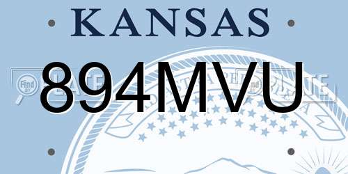 894MVU Kansas License Plate