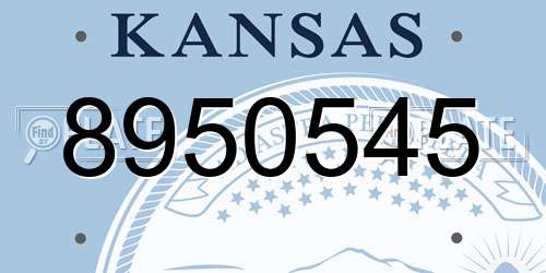 8950545 Kansas License Plate