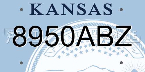 8950ABZ Kansas License Plate