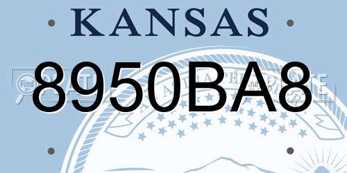 8950BA8 Kansas License Plate