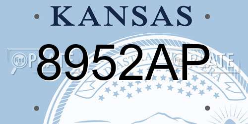 8952AP Kansas License Plate