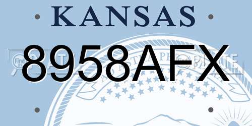 8958AFX Kansas License Plate