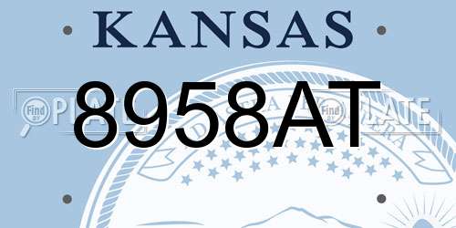 8958AT Kansas License Plate