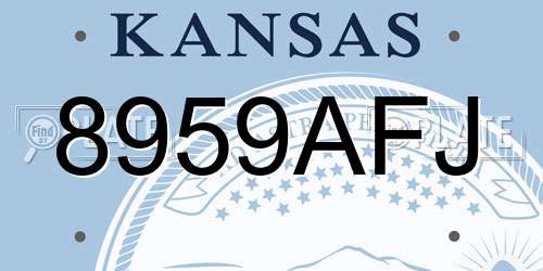 8959AFJ Kansas License Plate