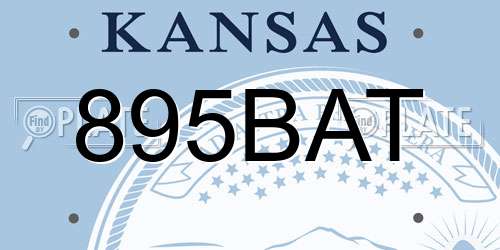 895BAT Kansas License Plate